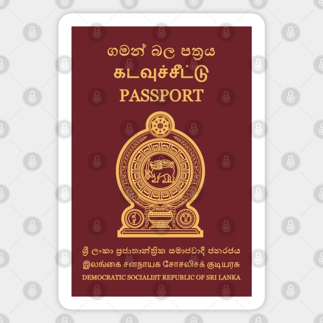 Sri Lanka passport Magnet by Travellers